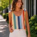  Palmer Striped Pattern Tank | Summer New Arrival | Women's Top | Colorful Vibrant Trendy Shirt