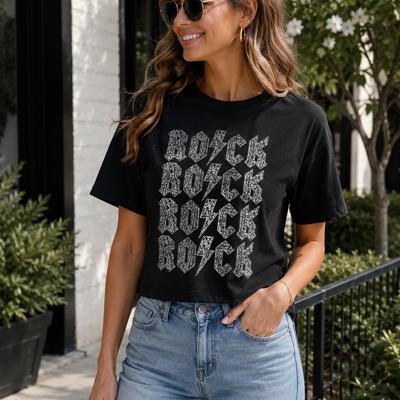ROCK Graphic Tee | Black Cotton Women's T-Shirt | Concert Apparel