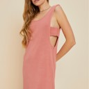  Rebekah Mineral-Washed Mini Dress | Summer New Arrival | Coral Red Vacation Cut-Out Dress | Sleeveless | Ribbed | Cover-Up