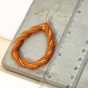  Rhea Cut-Out Teardrop Twist Earrings | Women's Drop Earrings | Fashion Jewelry | Brown Neutral Fall Trendy Jewelry