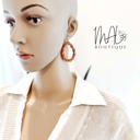  Rhea Cut-Out Teardrop Twist Earrings | Women's Drop Earrings | Fashion Jewelry | Brown Neutral Fall Trendy Jewelry