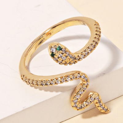 Rockford Snake Ring | Women's Fashion Gold Statement Ring | Unique Edgy Piece