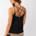  Scottlyn Back Cross Spaghetti Strap Top | Summer New Arrival | Black Trendy Women's Tank