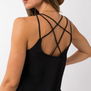  Scottlyn Back Cross Spaghetti Strap Top | Summer New Arrival | Black Trendy Women's Tank