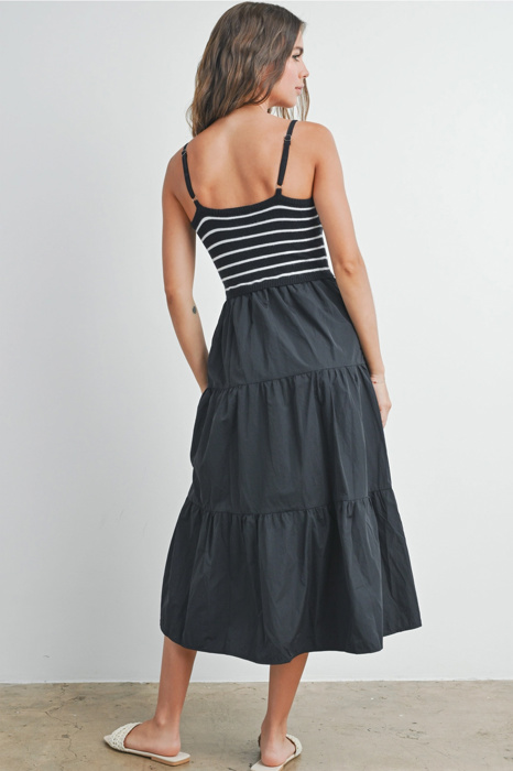 Shyla Striped Knit Top Tiered Maxi Dress | Summer New Arrival | Women's Striped Relaxed Fit Comfy Dress | Casual Vacation Style | Trendy Style