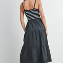  Shyla Striped Knit Top Tiered Maxi Dress | Summer New Arrival | Women's Striped Relaxed Fit Comfy Dress | Casual Vacation Style | Trendy Style