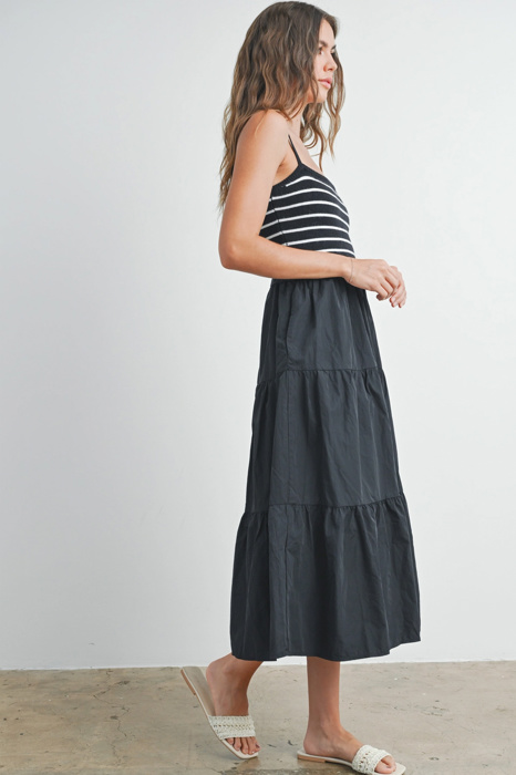 Shyla Striped Knit Top Tiered Maxi Dress | Summer New Arrival | Women's Striped Relaxed Fit Comfy Dress | Casual Vacation Style | Trendy Style