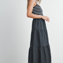  Shyla Striped Knit Top Tiered Maxi Dress | Summer New Arrival | Women's Striped Relaxed Fit Comfy Dress | Casual Vacation Style | Trendy Style