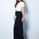  Skylar Silver Stud High-Rise Wide Leg Cargo Jeans | Women's Black Studded Denim Bottoms | Trendy Fall and Winter Fashion