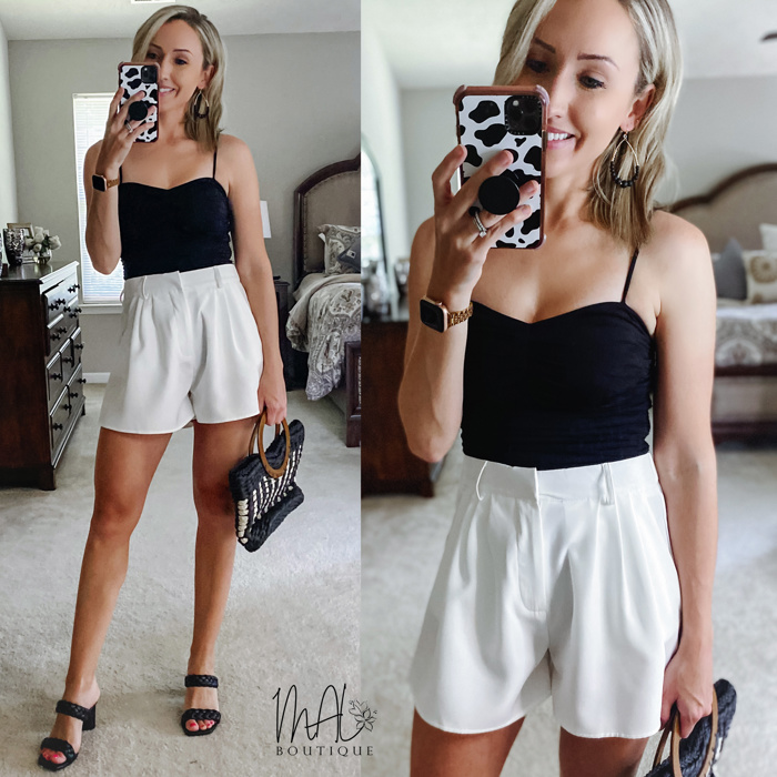 Stella Pleated Shorts | Summer New Arrival | Women's White Polyester High-Waisted Shorts | Trendy Style