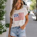  USA Flag Graphic Tee | Vintage White | 4th of July Shirt
