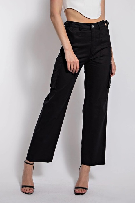 Willow Cotton Black Cargo Pants | Black Pant | Fall Fashion | Trendy Cardo Style | Wide Leg | Fall Pants