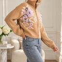  Cameron Floral Zip Up Sweater Cardigan | Women's Fall and Winter Knit Top | Chic Warm Stylish Soft Statement Shirt