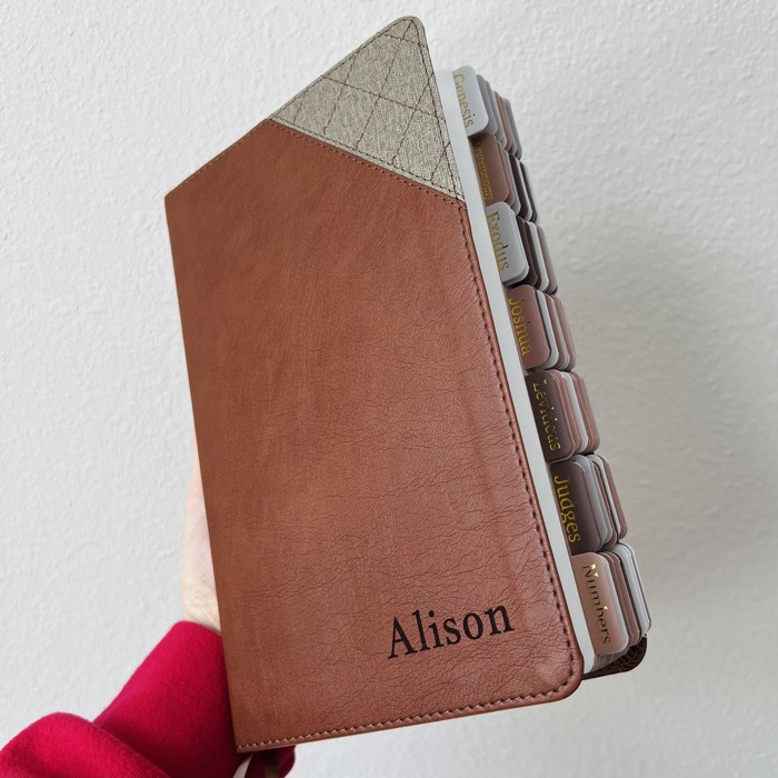 Personalized NIV Holy Bible with Gift Wrap Tabs and Engraving