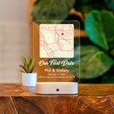 Version 3 First Date map, Where We Met Map, Map Our First Date, Personalized Acrylic Plaque, Anniversary Gift, Girlfriend Gift, LED Night Lamp Couple Keepsake Gift