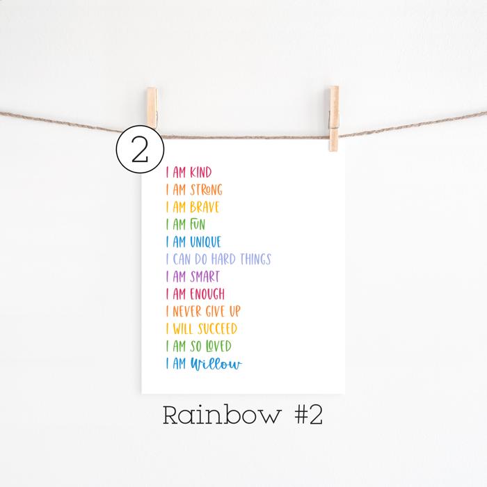 Personalized Positive Affirmations Art Print | Multiple Colors and Sizes
