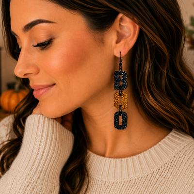 BOO Halloween Acrylic Dangle Earring