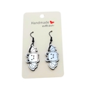  Glitter Acrylic Bat Dangle Earring