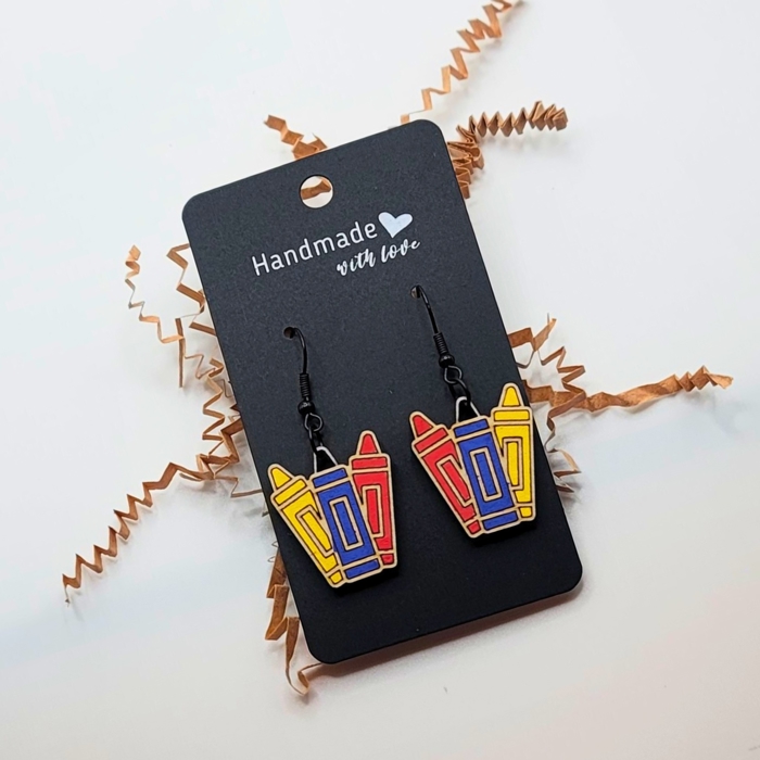 Back to School Crayon Dangle Earring