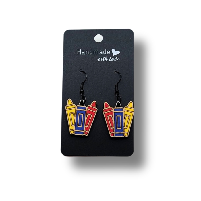Back to School Crayon Dangle Earring