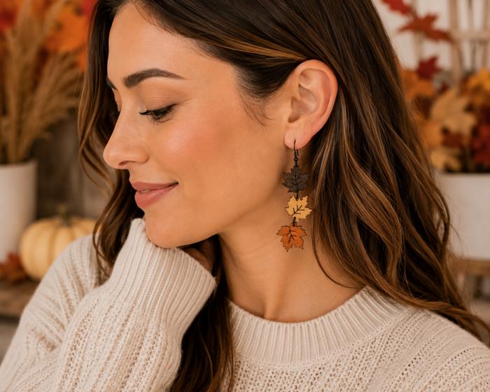 Maple Leaf Dangle Earrings 