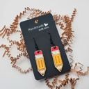  Teacher Pencil Dangle Earring