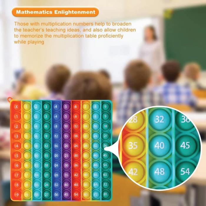 Kids Learning Pop Game Counting and Multiplication Fidget Toys  Child Interactive Educational Silicone Board Games