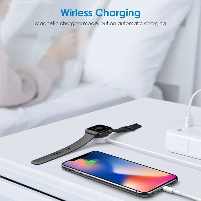 Magnetic Charger 2 in 1 USB type A Cable For Apple Watch iWatch & iPhone/iPad - Great For Home, Work & Travelling Lightning cable for iPhone 14/14 Pro and older versions 