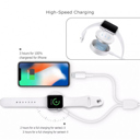  Magnetic Charger 2 in 1 USB type A Cable For Apple Watch iWatch & iPhone/iPad - Great For Home, Work & Travelling Lightning cable for iPhone 14/14 Pro and older versions 