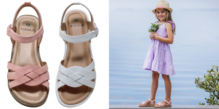 SOBEYO Girls Strappy Open Toe Flatform Slip On Cute Ankle Strap