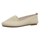 Beige Size 5 SOBEYO Ballet Flats Comfort Soft-Sole Breathable Sweater Fabric Lightweight Round Toe