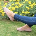 Beige Size 7 SOBEYO Ballet Flats Comfort Soft-Sole Breathable Sweater Fabric Lightweight Round Toe