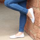 Beige Size 8 SOBEYO Ballet Flats Comfort Soft-Sole Breathable Sweater Fabric Lightweight Round Toe