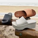  SOBEYO Women's One Band Slide Wedge Platform Sandals