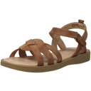 Tan 3 Little Kid SOBEYO Girls Strappy Open Toe Flatform Slip On Cute Ankle Strap