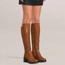  SOBEYO Knee High Boots Chunky Heels Elastics Side Zipper Closure