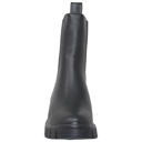 Black Faux Leather Size 8 Women's Chunky Platform Chelsea Boots Elastic Side Panel