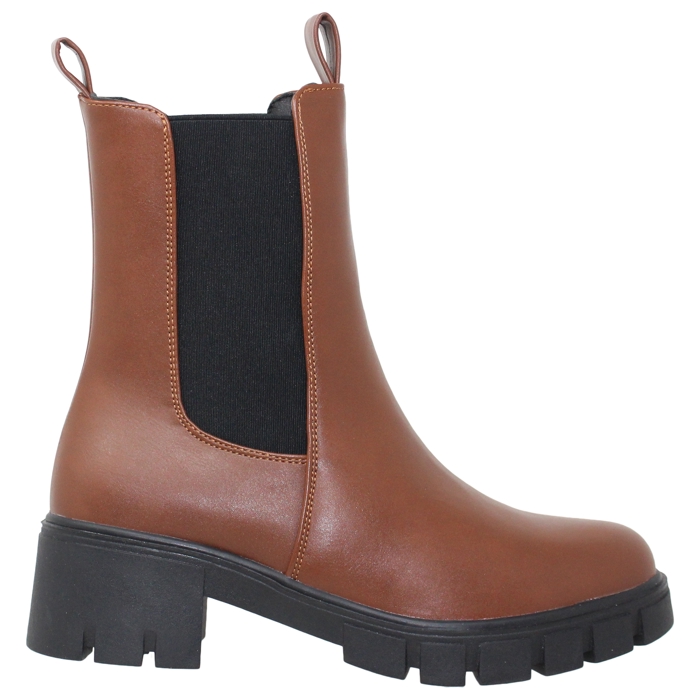 Women's Chunky Platform Chelsea Boots Elastic Side Panel