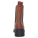 Brown Faux Leather Size 9 Women's Chunky Platform Chelsea Boots Elastic Side Panel