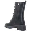 Black Faux Leather Size 7 Women's Chunky Platform Lace-up Boots