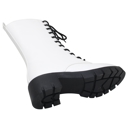 White Faux Leather Size 5.5 Women's Chunky Platform Lace-up Boots