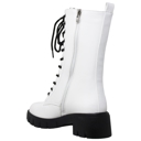White Faux Leather Size 6.5 Women's Chunky Platform Lace-up Boots