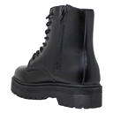 Black Faux Leather Size 10 Women's Chunky Platform Lace-up Booties