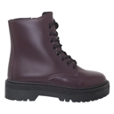 Burgundy Size 10 Women's Chunky Platform Lace-up Booties