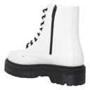 White Faux Leather Size 11 Women's Chunky Platform Lace-up Booties