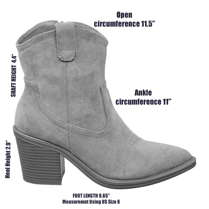 Women's Western Ankle Booties Stitched Cowboy