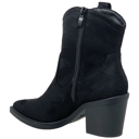 Black Suede Size 7 Women's Western Ankle Booties Stitched Cowboy