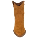 Tan Suede Size 8 Women's Western Ankle Booties Stitched Cowboy