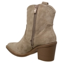 Taupe Suede Size 10 Women's Western Ankle Booties Stitched Cowboy