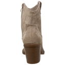 Taupe Suede Size 7.5 Women's Western Ankle Booties Stitched Cowboy